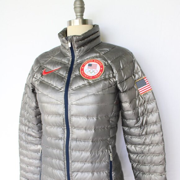 Nike Team USA Olympic Aeroloft Summit 800 Down Puffer Jacket Graphite Gray - Picture 3 of 11